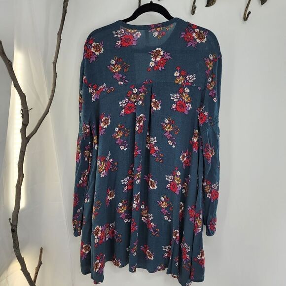 Free people electric orchard green floral mini dress tunic - Picture 5 of 13